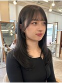 小顔レイヤー内巻きロング×地毛風ナチュラルブラック