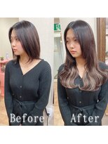 エクステ専門店あるじゃんすー 広島店&nbsp;ダークチョコ×ベージュ#シールエクステ#ウルフ#韓国#広島