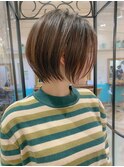 ショートカールセミディシアーカラー姫カット【工藤昴】