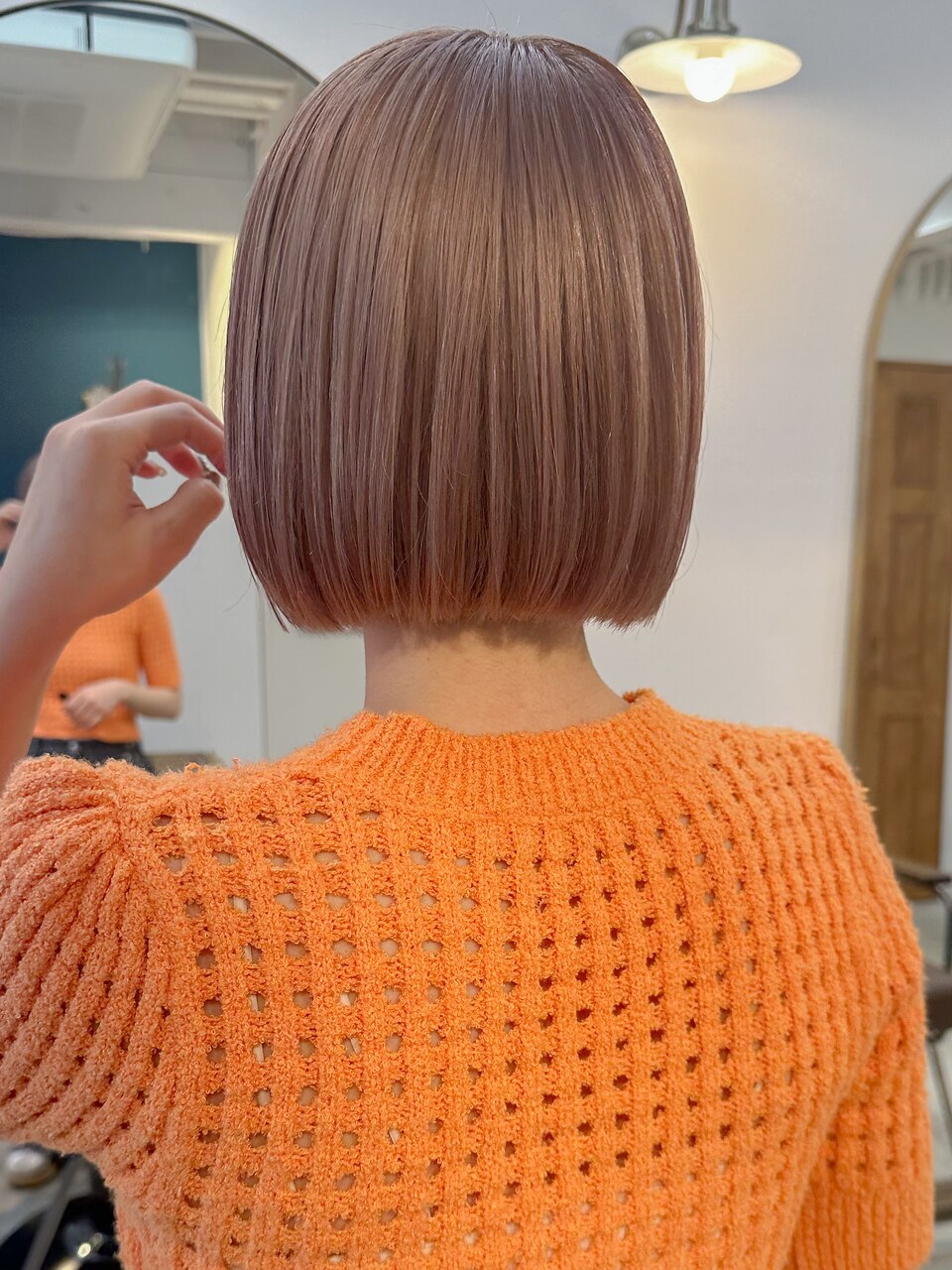 ピンクベージュ/ブリーチ/表参道/原宿/ボブ