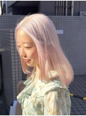 ホワイトピンク/髪質改善/ダブルカラー/ケアブリーチ/20代