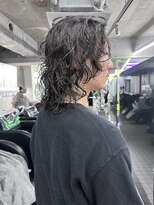 メンズミディアムロングニュアンスパーマ