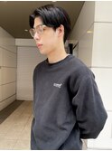 毛流れハンサムショートラフスタイルメンズアップバング