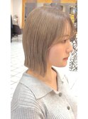 切りっぱなしボブミルクティーベージュ透明感カラー20代30代