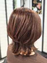 ヘアースタジオ ジェイワン(hair studio J ONE) 30代40代50代60代 ミディアムウルフボブレイヤー白髪ぼかし