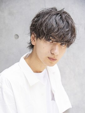 シティ(CITY) フェザーパーマブルーブラックサーフカールスパイキーショート