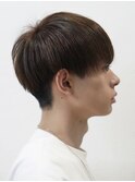 マッシュセンターパートツーブロックフェザーパーマニュアンス
