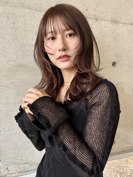 韓国レイヤー20代30代オリーブベージュ岡山レイヤーカット3