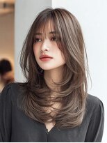 ダル 渋谷/表参道(DAL.)&nbsp;顔周りカットハッシュカットダークブラウンワンホンレイヤー韓国