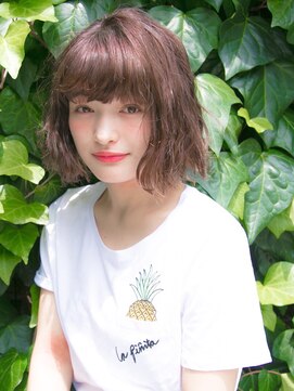 リリアン 青山(relian) ピンクアッシュのふんわりガーリーボブ☆reian青山