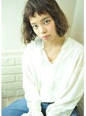 ショートバング　くるくるボブパーマ