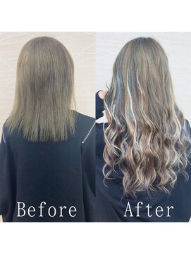 エクステ専門店あるじゃんすー 柏店 オリージュ×アイスブルー×ホワイト#シールエクステ#柏