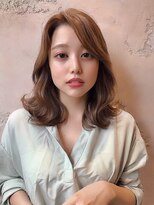 ロンドローズ 名古屋(Lond damaskRose)&nbsp;チョコレート 切りっぱなし イヤリングカラー 韓国ヘア 顔周り