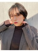 【韓国/束感ショート】大人女性×グレージュカラー