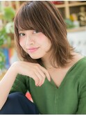 斜めバングハイライトカラー小顔くびれミディc4大宮20代30代40代