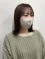 フレーム ヘア ルーム 天王寺駅前店(FRAME hair room)&nbsp;くくれる長さの切りっぱなしボブ/前髪シースルー