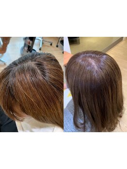 大人女子必見！【脱白髪染め】ハイライトでおしゃれに白髪ぼかし!さりげないインナーカラーもオススメ♪