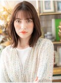 ミストバング大人ハイライト小顔くびれミディ