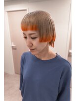 キオン(kyon)&nbsp;【kyon】オレンジ×ベージュ デザインカットカラー