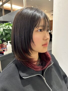 ノア(noah.) レイヤーウルフ/インナー／ラズベリーピンク/パープルレッド