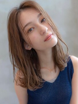 イオ 本厚木(io) 20代30代大人かわいいベージュカラー前髪レイヤーカットくびれ