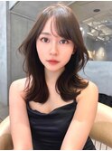 ブリーチなしグレージュ×エアリーロング×レイヤーカット