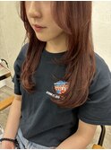 レッドブラウン/レイヤー/顔まわりレイヤー/韓国風スタイル/池袋