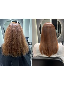 縮毛矯正の常識を覆す圧倒的艶感と柔らかさ★弱酸性縮毛矯正でダメージレスに癖を伸ばす！ブリーチ毛もOK◎