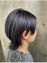 松本平太郎美容室 大宮店 メンズセンターパートウルフ　ブルーブラック/30代40代50代60代