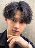 メンズカット×コンマバング×波巻きツイストスパイラルパーマ