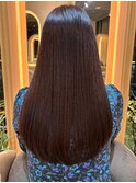 レッドブラウン 髪質改善カラー 暖色系 艶髪ロングヘア