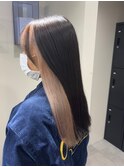 11793ニュアンスカラー黒髪アッシュインナーホワイトブロンド