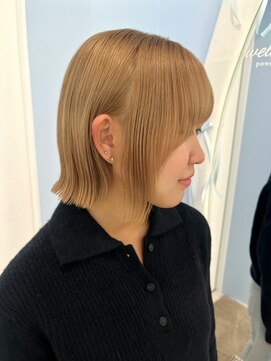 モナ 髪質改善(MONA) 【MONA】切りっぱなしボブ/ミルクティーカラー/ベージュカラー