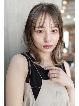 髪質改善 Anthurium 箕面萱野 ミディアムレイヤー/大人可愛い/髪質改善/シースルーバング