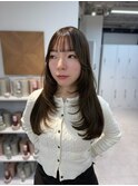 イメチェン/ピンクベージュ/アンブレラカラー/前髪/心斎橋