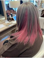 アース いわき店(HAIR&MAKE EARTH)&nbsp;ピンクインナー×グレージュストレート