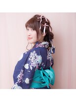 アイルビーヘア(I'll b hair)&nbsp;【下北沢＊I'll b hair＊】浴衣に似合うハートリボンアレンジ