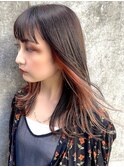 グラデーション　インナーカラー　イヤリングカラー　ブリーチ