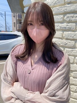 カラン(caran) 大人ミディアム×ラベンダーグレージュ×レイヤーロング [MAZDA]