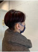 ダブルカラーハイライトレッドカラーミルクティーベージュ韓国