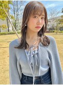 大人可愛い20代30代40代透明感ベージュセミロング