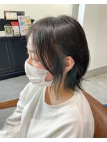 レシピ ラ クレア(recipe la couleur)&nbsp;インナーカラー　ターコイズブルー