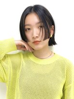 ディルト 代々木上原(DILT) 切りっぱなし黒髪ボブミディアムレイヤーボブウルフ姫カット