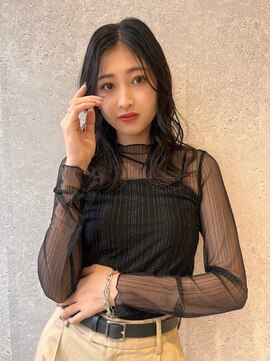 アース 三軒茶屋店(HAIR&MAKE EARTH) 三軒茶屋_レディース_ロング_コテ巻き_ブラック_黒髪_パーマ