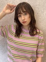 アース 三軒茶屋店(HAIR&MAKE EARTH) 三軒茶屋_レディース_セミロング_ブラウン_コテ巻き_パーマ_小顔