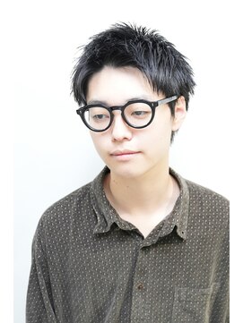 モリゲン フェローシップ レグ(MORIGEN fellowship REGU) アップバングアッシュブラックカルマパーマベリーショート0506