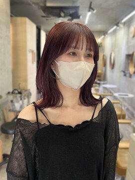 ソルトウォーター(SALT WATER) ボルドーカラー/暖色カラー/ケアブリーチ/恵比寿/代官山