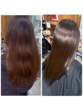 【髪質改善ストレート】ダメージを抑え、ナチュラルで柔らかい艶髪に