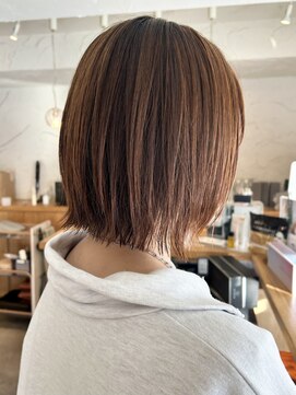 ドルセ(Dulce) 軽めボブ×レイヤーボブ×オレンジベージュ