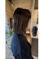 フープ 川越(hoop)&nbsp;切りっぱなしロブ白髪ぼかし/ハイライトカラー/白髪染め/ボブ
